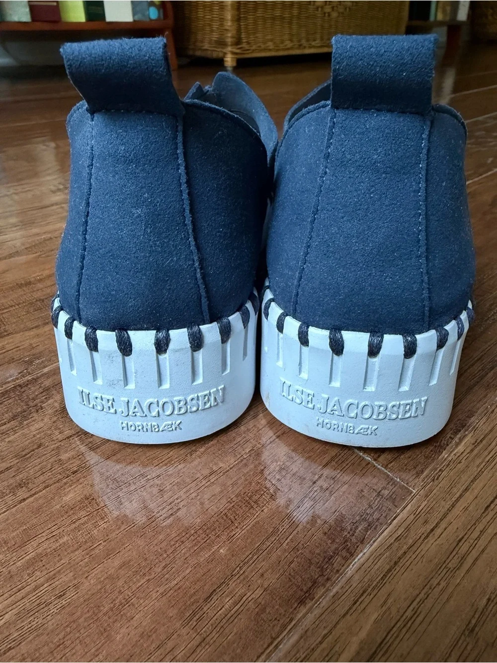 Ilse Jacobsen Navy Blue Cutout Slip-On Platform Shoes